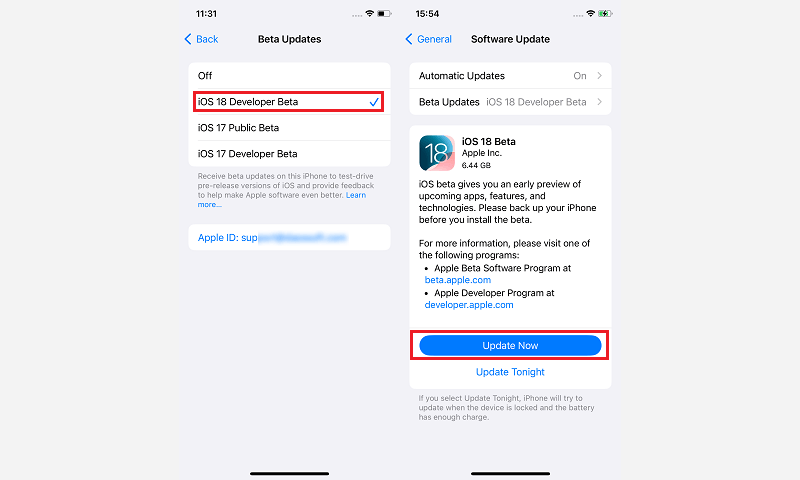 Update to iOS 18 Beta