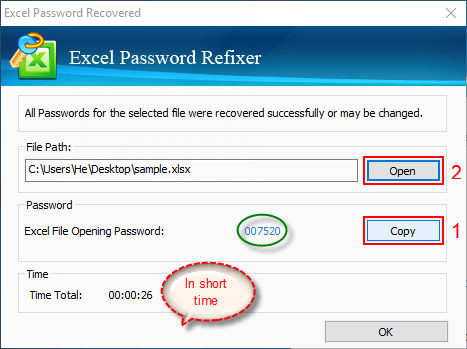 Excel file's password recovered
