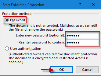 Type password protection