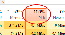 100 disk usage task manager